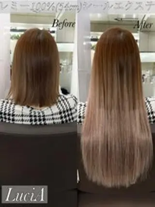 ロング ヘアアレンジ カラー MISAKIエクステ ブリーチ\5900のヘアスタイル