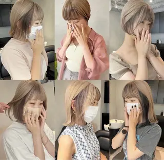 ミディアム カラー ブリーチカラー特化 梅田中崎町/あかりのヘアスタイル