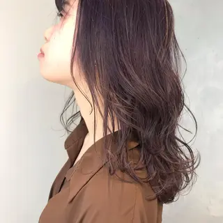 セミロング カラー ア イカのヘアスタイル