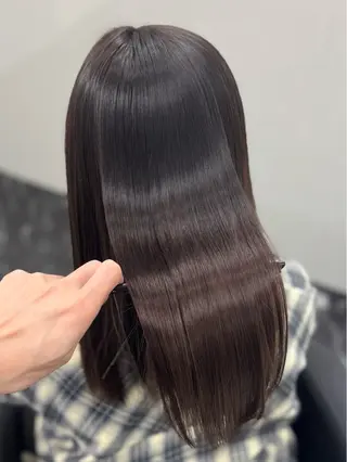 ロング パーマ 髪質改善Ⅰ透明感 艶カラーⅠたつやのヘアスタイル