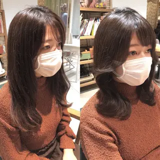 セミロング レイヤーカット 小山 悠のヘアスタイル