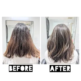 ミディアム カラー パーマ ヘアアレンジ 心斎橋/難波ショート 白髪ぼかし 中尾のヘアスタイル