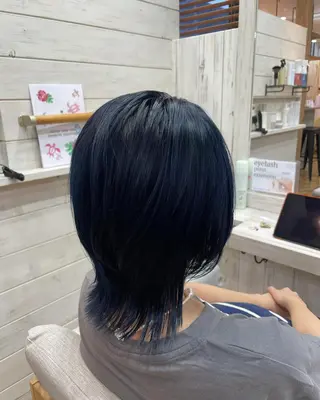 ショート カラー パーマ ヘアアレンジ メンズ キッズ ネイル マツエク・マツパ Saffyハリウッド トリートメント◎のヘアスタイル