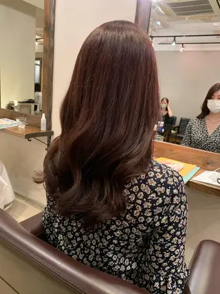 ミディアム カラー 透明感カラー✂︎ /縮毛矯正/YUKAのヘアスタイル