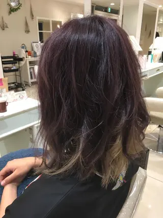 セミロング カラー ハイトーン/ブリーチ 山崎 悠次のヘアスタイル