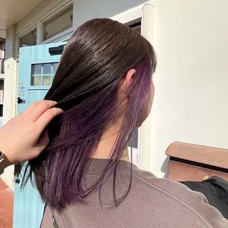 セミロング YURINO /ボブ ベージュ/ハイトーンのヘアスタイル