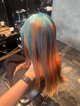 ミディアム 🦁ブリーチカラー 💎紫音のヘアスタイル