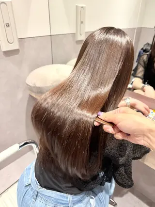ロング カラー パーマ ヘアアレンジ 縮毛矯正/髪質改善/ ブリーチ毛/木元渓太のヘアスタイル