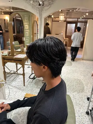 ショート パーマ メンズ momo🎀毛流れ パーマ/🚹限定のヘアスタイル
