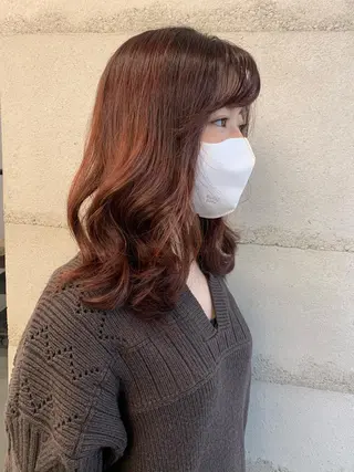 ミディアム カラー 透明感カラー✂︎ /縮毛矯正/YUKAのヘアスタイル