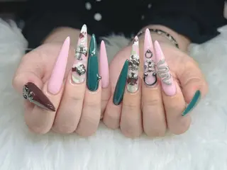 ロング ごほうび ネイルのネイルデザイン