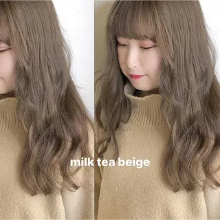 ロング カラー パーマ ヘアアレンジ メンズ Amelie yunのヘアスタイル