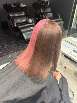 セミロング カラー ヘアアレンジ 🩶【推しハイトーン 】yuzu🩶のヘアスタイル