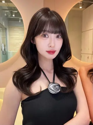 セミロング カラー 縮毛矯正ブリーチなし 🍒❤ゆうきのヘアスタイル