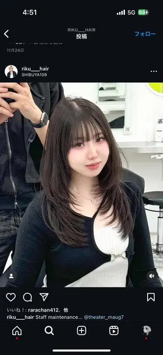 ロング カラー ヘアアレンジ 大人っぽ中韓レディ ヘア🤍MAOのヘアスタイル