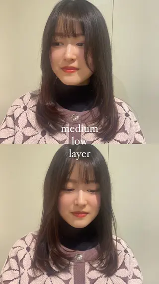 ミディアム Poche 丸山 愛万音のヘアスタイル