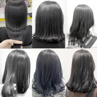 セミロング カラー パーマ ヘアアレンジ ネイル マツエク・マツパ 韓国風ベージュ🤎 赤みなし🌿横浜🤎のヘアスタイル