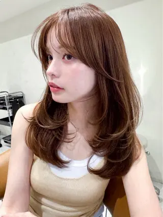 セミロング カラー ヘアアレンジ 🫧透明感カラー/ Wカラー🫧namiのヘアスタイル