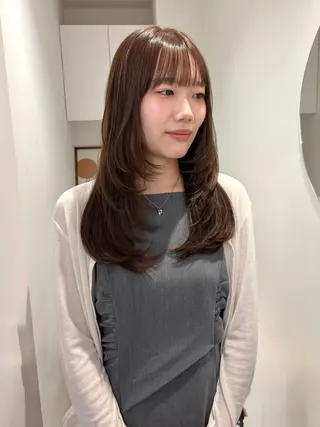 セミロング カラー 透明感カラー🫧 nanohaのヘアスタイル