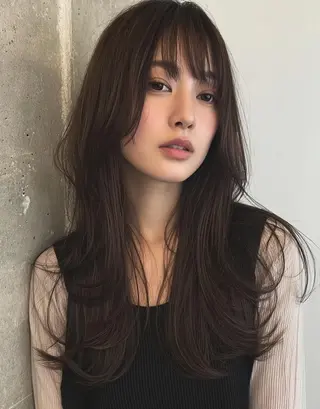 ロング カラー デザインカラー✨ 透明感カラー菊地真保のヘアスタイル