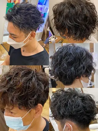 パーマ メンズ 原田 涼矢のヘアスタイル