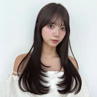 セミロング カラー 似合わせレイヤー/ 透明感カラーのヘアスタイル