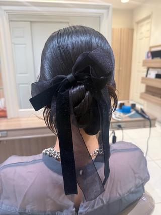 セミロング ヘアアレンジ 韓国ヘアメイク🎀/ 縮毛矯正✨山本媛香のヘアスタイル