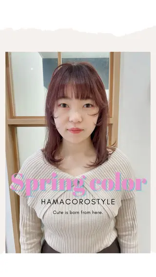 ミディアム カラー 緒方リエ 時短ショート・ボブのヘアスタイル
