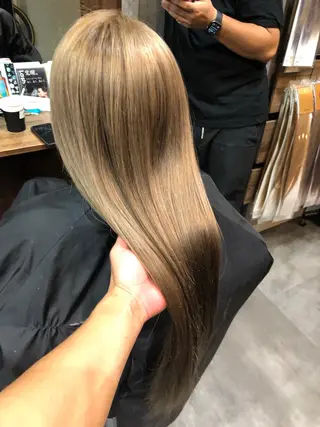 セミロング ワンホンレイヤー エクステづまのヘアスタイル