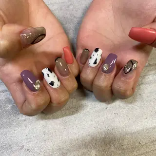 ミディアム カラー パーマ ヘアアレンジ メンズ キッズ ネイル マツエク・マツパ アイブロウ 今福鶴見ネイル 8(エイト)のネイルデザイン