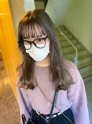 ロング カラー パーマ ヘアアレンジ デザインカラー/ボブ ブリーチカラー/ユリのヘアスタイル