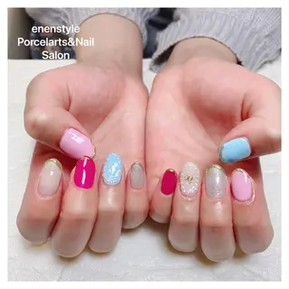 ミディアム ネイル 🐾enen style 🐾のネイルデザイン