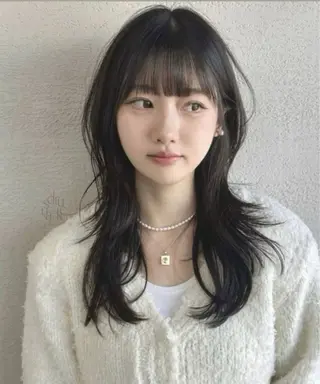セミロング カラー 韓国レイヤー/透明感 カラー/RIN🎀のヘアスタイル