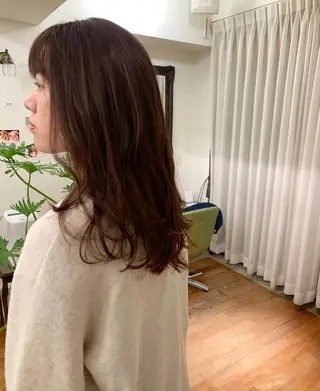 セミロング カラー 杉山 憂人のヘアスタイル
