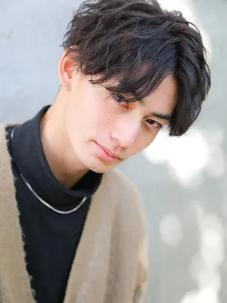 ショート パーマ メンズ ✨ブリーチなし透明感 池袋　水野のヘアスタイル