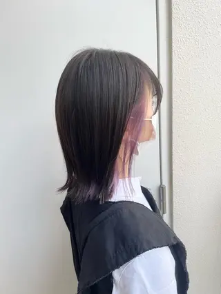 ミディアム カラー まつげ兼任しもさこ 🌟レイヤー得意のヘアスタイル