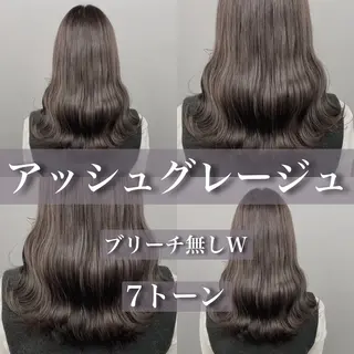セミロング グレージュ 透明感 ブリーチなし田島晃汰のヘアスタイル