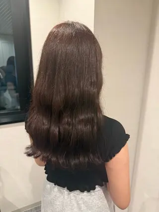 ロング 韓国風束感まつエク/ 艶カラーくるみのヘアスタイル