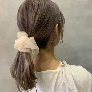 セミロング カラー wakana/ 柔らかベージュカラーのヘアスタイル