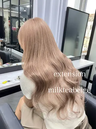 ロング カラー エクステ🩵ブリーチ 韓国ヘア🩵KAEのヘアスタイル