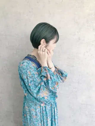 ショート カラー パーマ ヘアアレンジ メンズ キッズ ネイル マツエク・マツパ エビスザキレン／メン ズ／心斎橋🌳のヘアスタイル