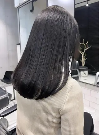 セミロング カラー パーマ ヘアアレンジ 透明感カラー✂︎ /縮毛矯正/YUKAのヘアスタイル