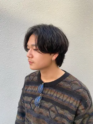 メンズ 柏のセンターパート のプロ関口 柊太のヘアスタイル