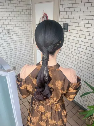 ロング ヘアアレンジ 参列♡デートゆるふわ ヘアメイク🎀みゆうのヘアスタイル
