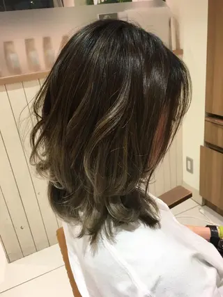 セミロング カラー BASSA 下井草店のヘアスタイル