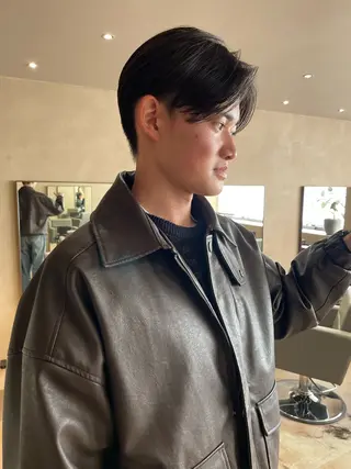 ショート men'sセンター パート徳田浩二のヘアスタイル