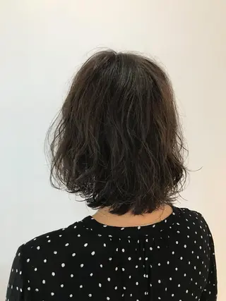 ミディアム パーマ ウルフカット レイヤーカット上柿のヘアスタイル