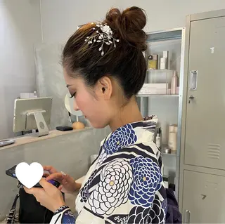 天神最安値エクステ カラーレイヤーカットのヘアスタイル
