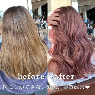 セミロング カラー 顔まわりの神様✨ 透明感カラー藤嶋秀幸のヘアスタイル