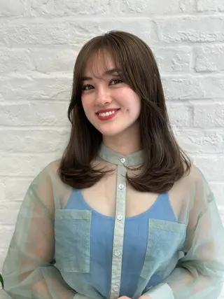 ミディアム 前髪顔まわりカット 🌈中村海聖のヘアスタイル